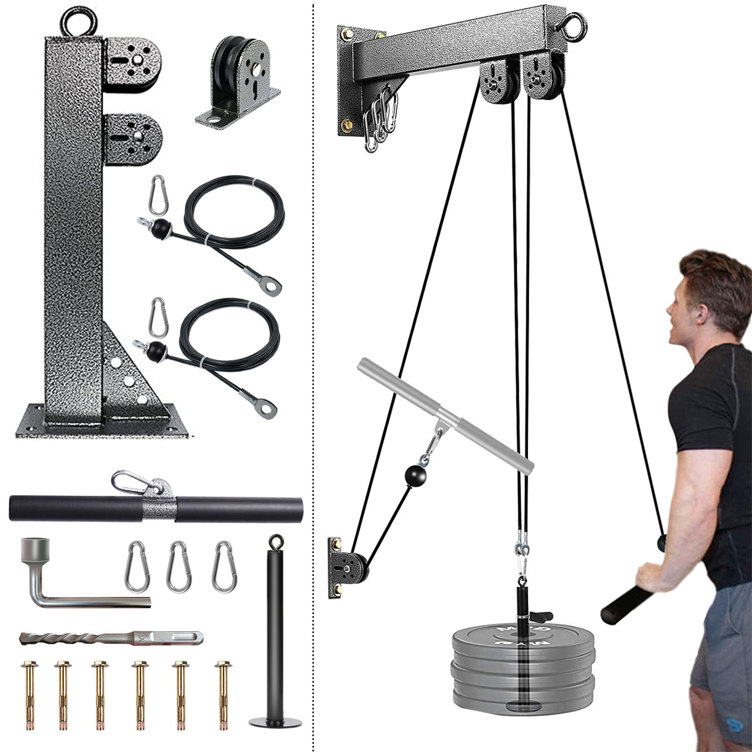 Sistema de polea montado en la - Lat Pulldown Cable reseña y precio
